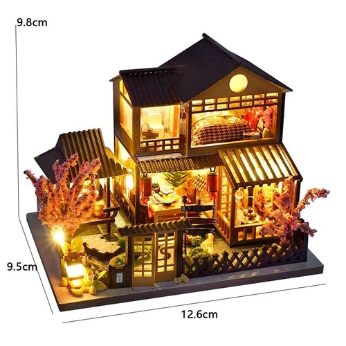 Diy mini wooden dollhouse with - wooden,