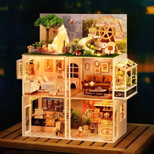 Diy dollhouse kit - dollhouse, led