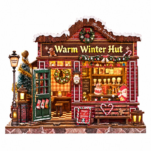 Warm winter hut diy miniature - winter,