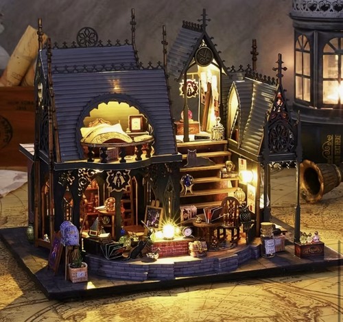 Diy miniature house kit - house, wooden