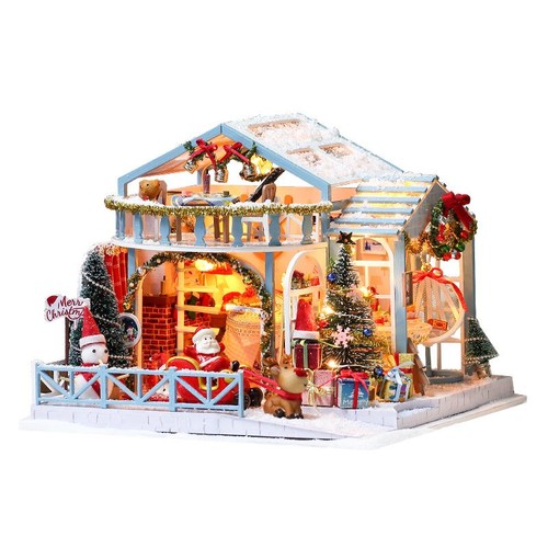 Christmas villa diy dollhouse - christmas,